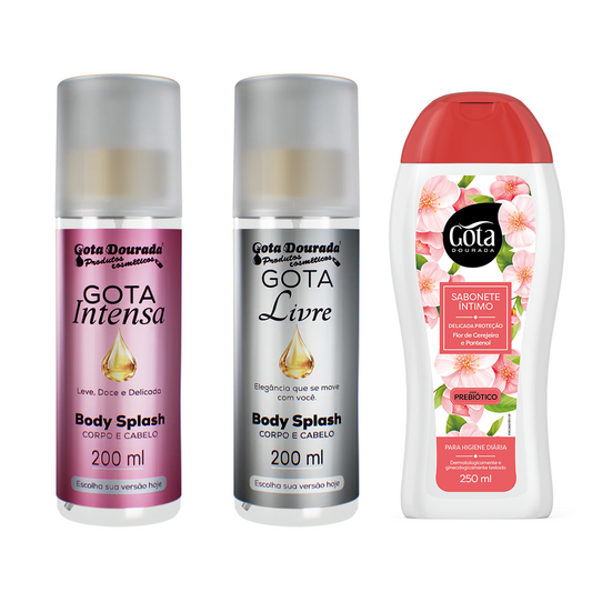 Kit Body Gota Livre + Gota Intensa + Sabonete Íntimo (Brinde)