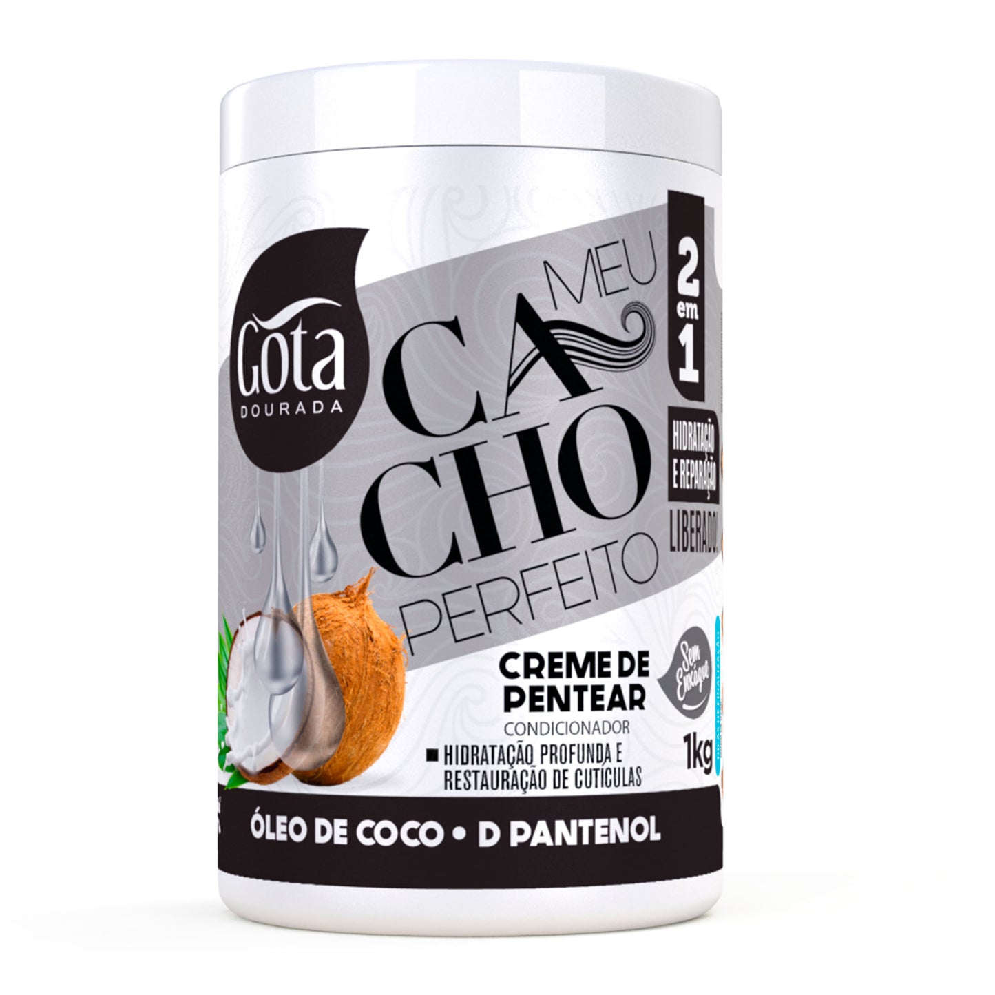 Creme de Pentear Meu Cacho Perfeito Óleo de Coco 1 Kg