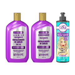 Kit Fortalecimento e Matizador platinado 300ml Gota Dourada