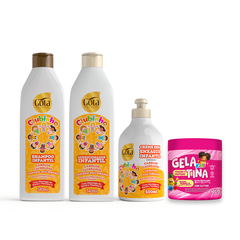 Kit Infantil Cabelos Cacheados com Manteiga de Karité e Vitamina E + Gelatina