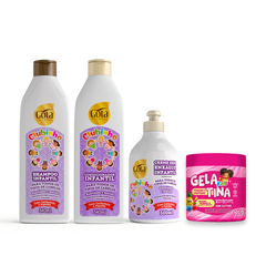 Kit Infantil Para Todos os Tipos de Cabelos com Calêndula e Algodão + Gelatina