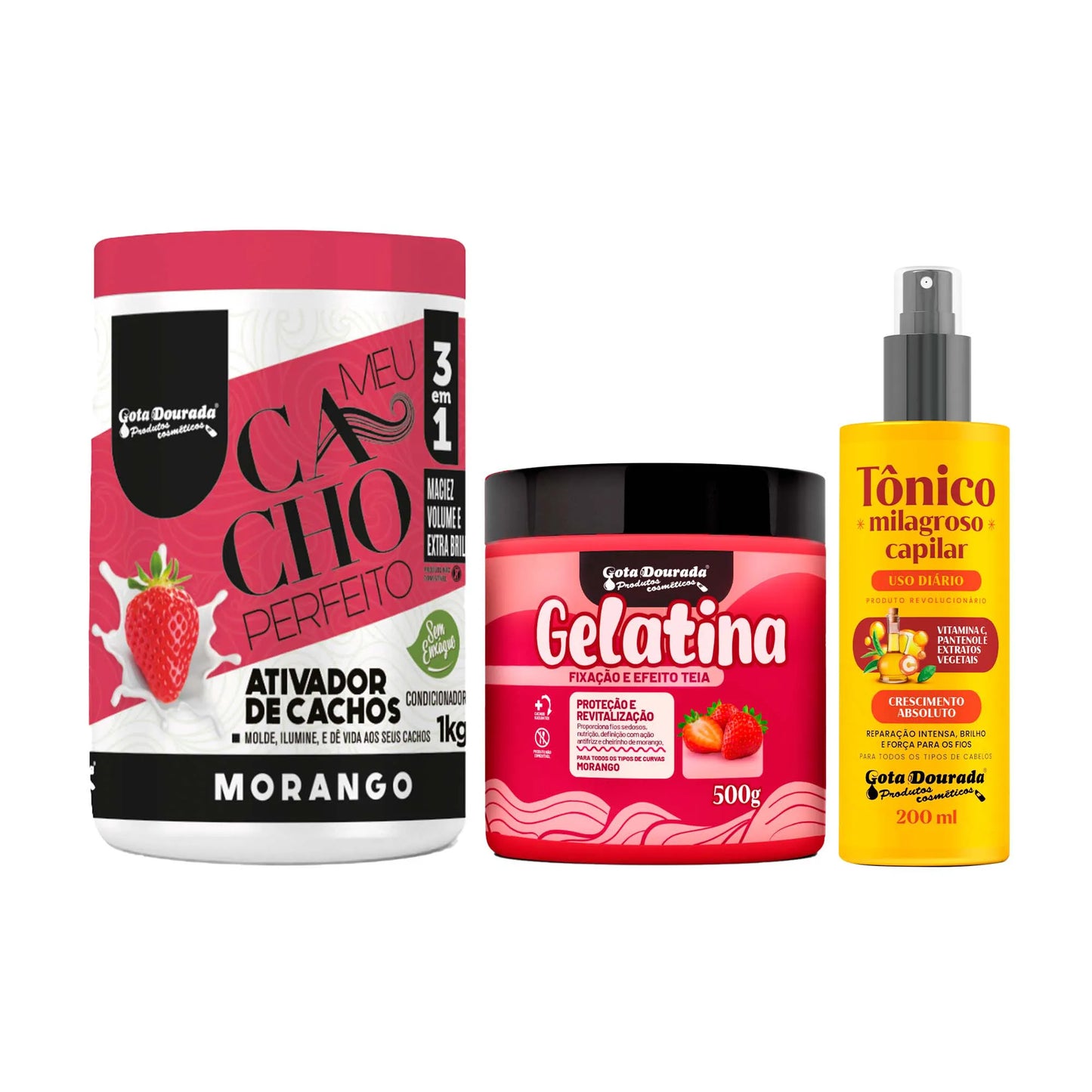 Kit Poder de Morango Gota Dourada