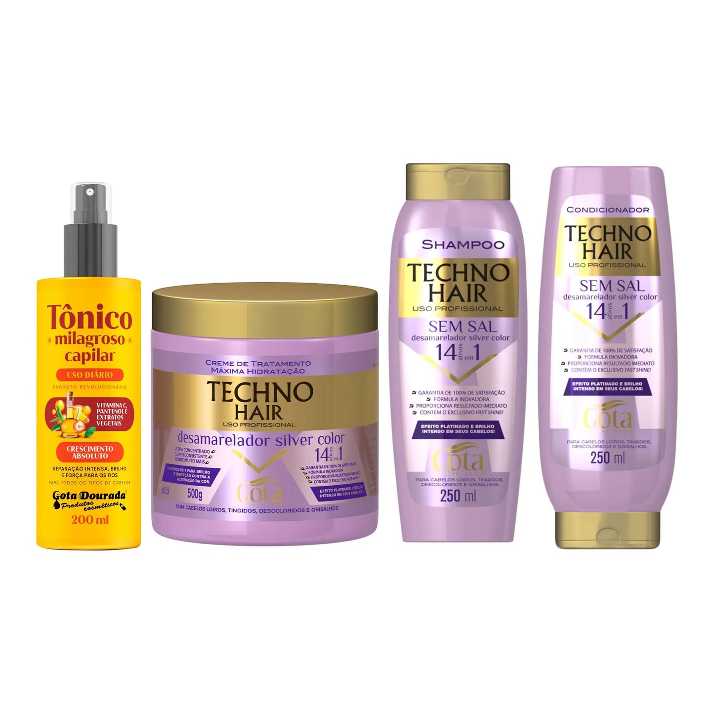 Kit Techno Hair Milagroso Gota Dourada