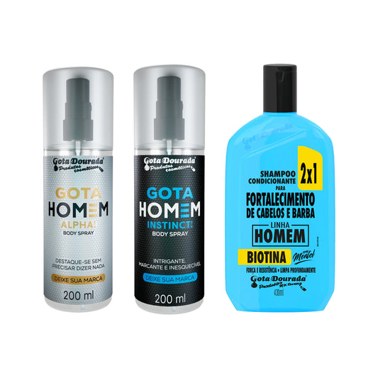 Kit Body Alpha + Instinct + Shampoo (Brinde)