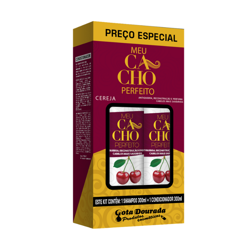 Kit Meu Cacho Perfeito Cereja Shampoo 300ml + Condicionador 300ml