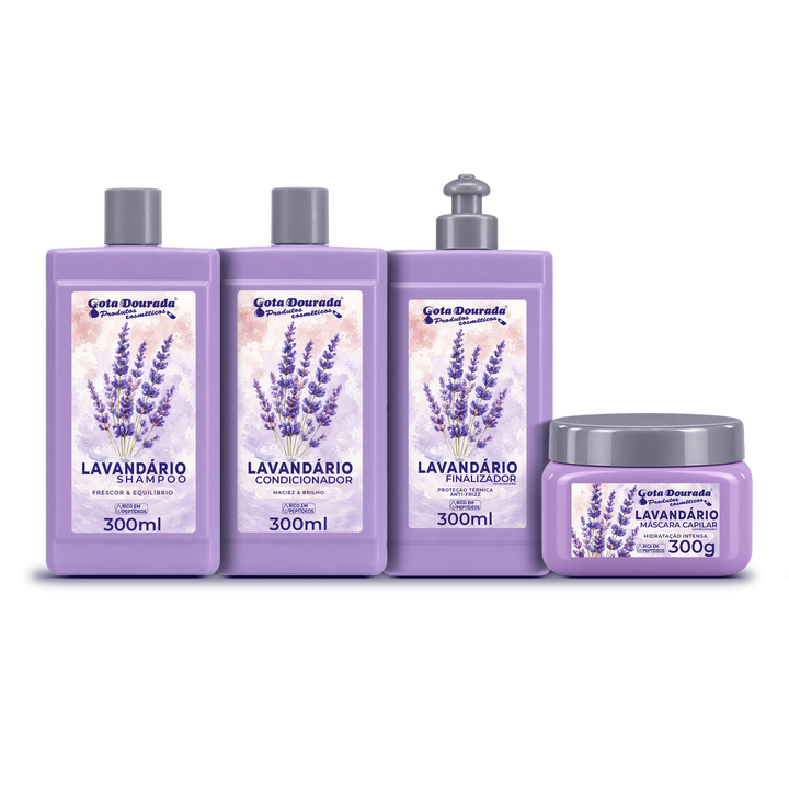 Kit Linha Lavandário Gota Dourada Completa – 4 Produtos