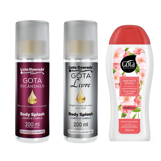 Kit Body Gota Livre + Gota Escândalo + Sabonete Íntimo (Brinde)