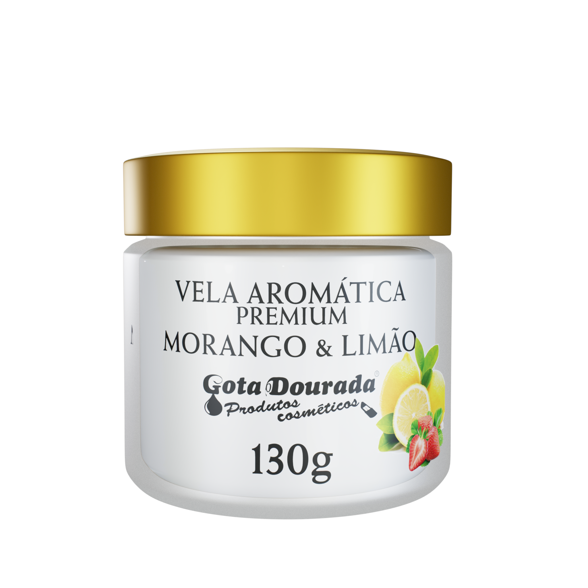 Trio de Velas Premium - Capim Limão, Alecrim e Morango com Limão
