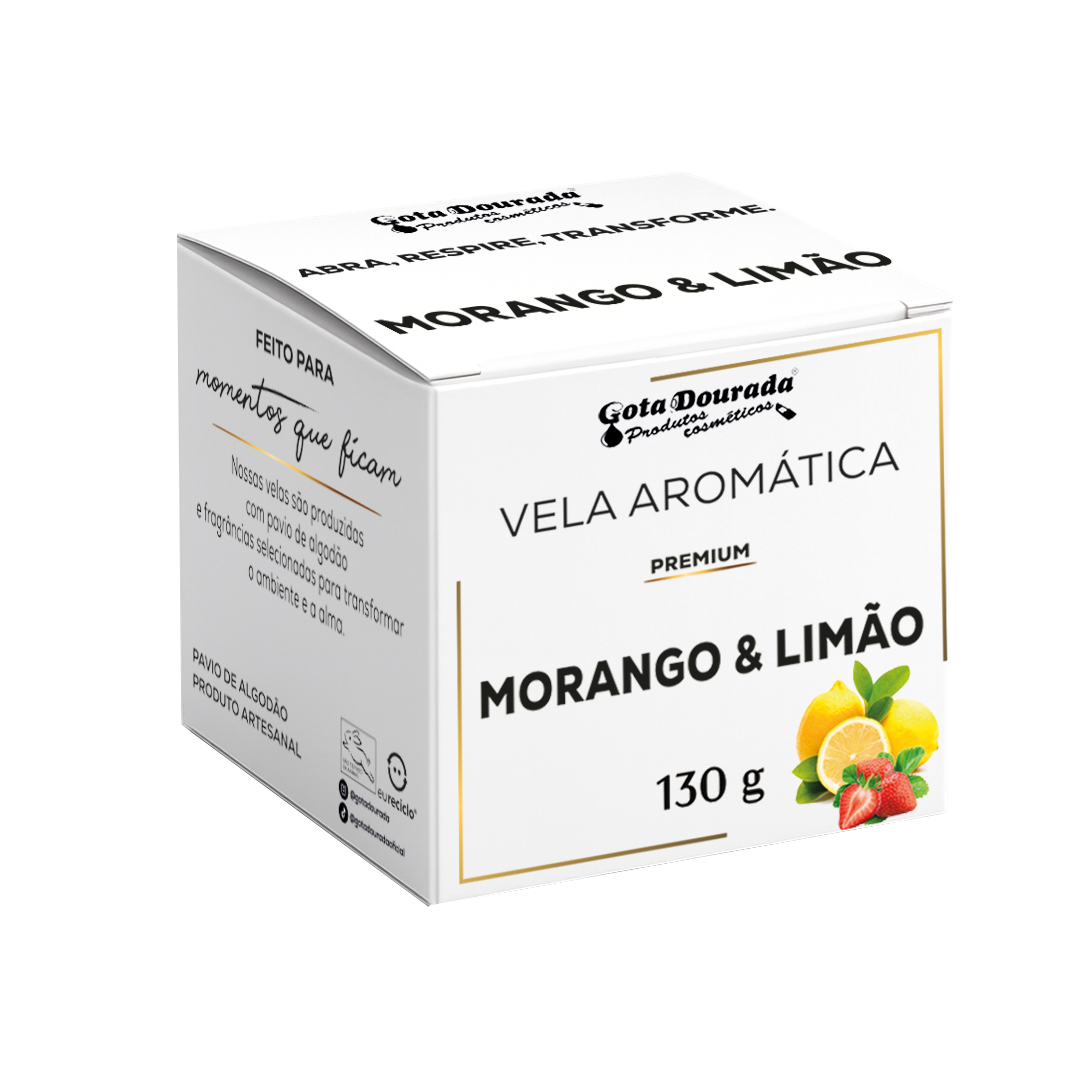 Trio de Velas Premium - Capim Limão, Alecrim e Morango com Limão