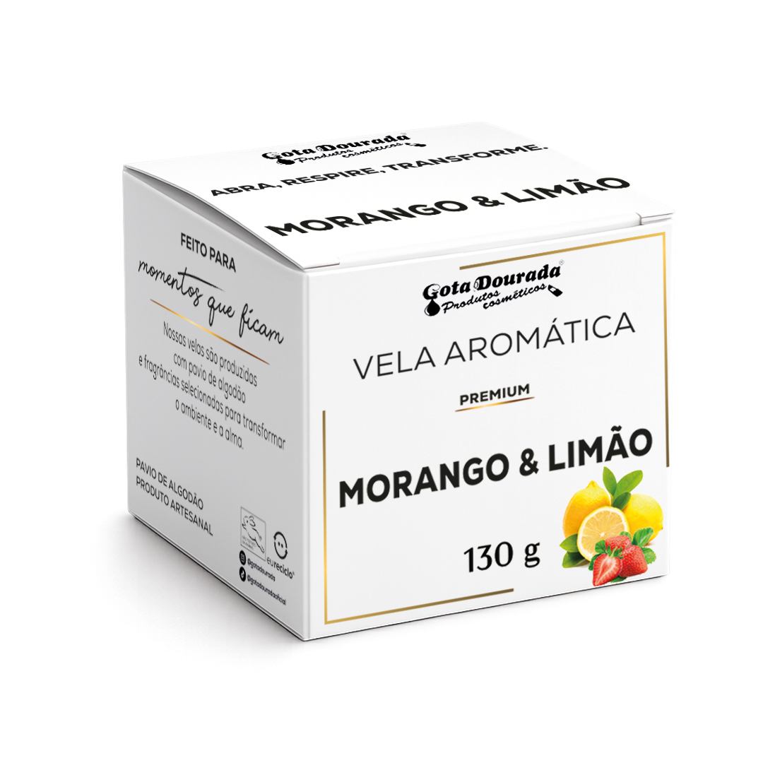 Vela Aromática Premium - Morango & Limão