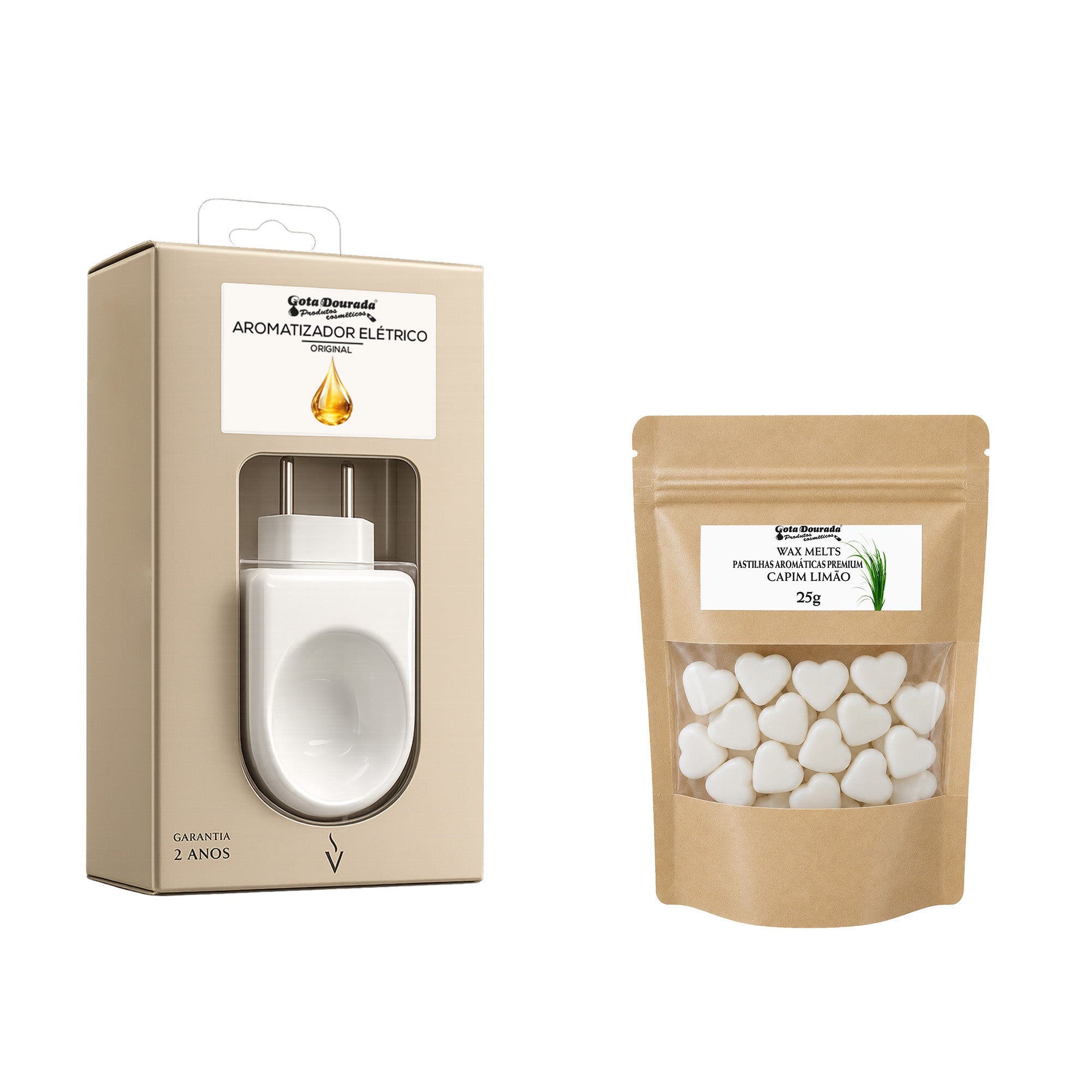 Kit Aromatizador Elétrico de Original + Pastilhas Aromáticas - Wax Melt Capim-Limão