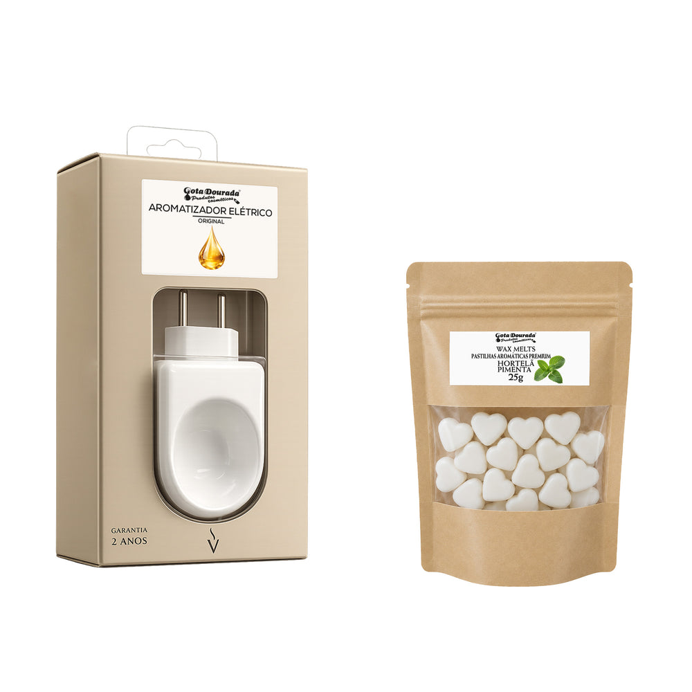 Kit Aromatizador Porcelana + Wax Melt Hortelã-Pimenta