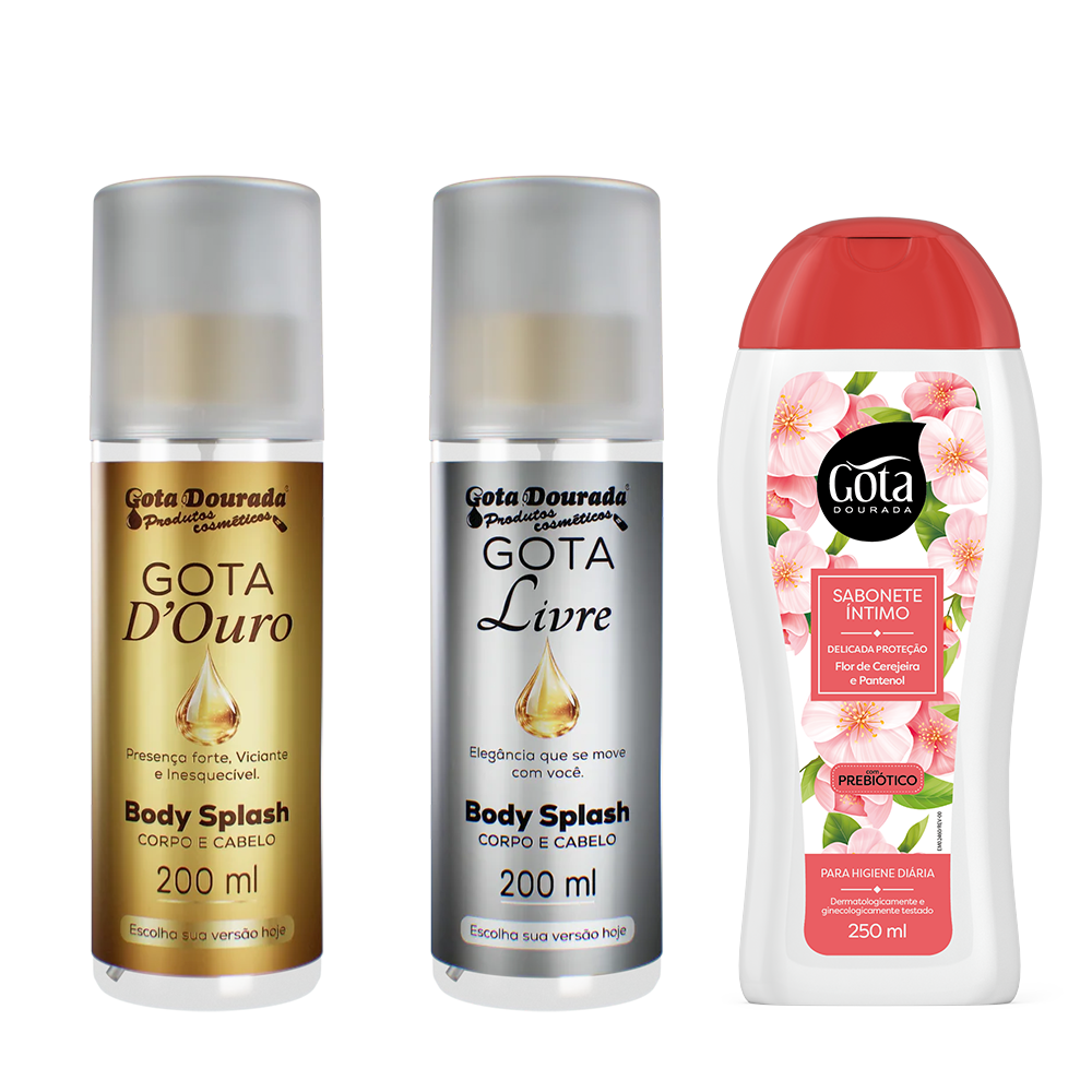 Kit Body Gota Livre + Gota D´ouro + Sabonete Íntimo (Brinde)