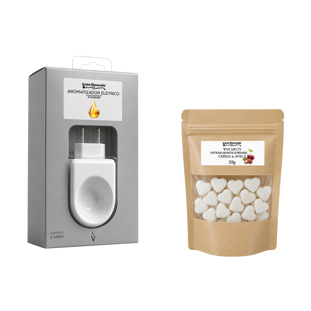Kit Aromatizador + Wax Melt Cereja e Avelã
