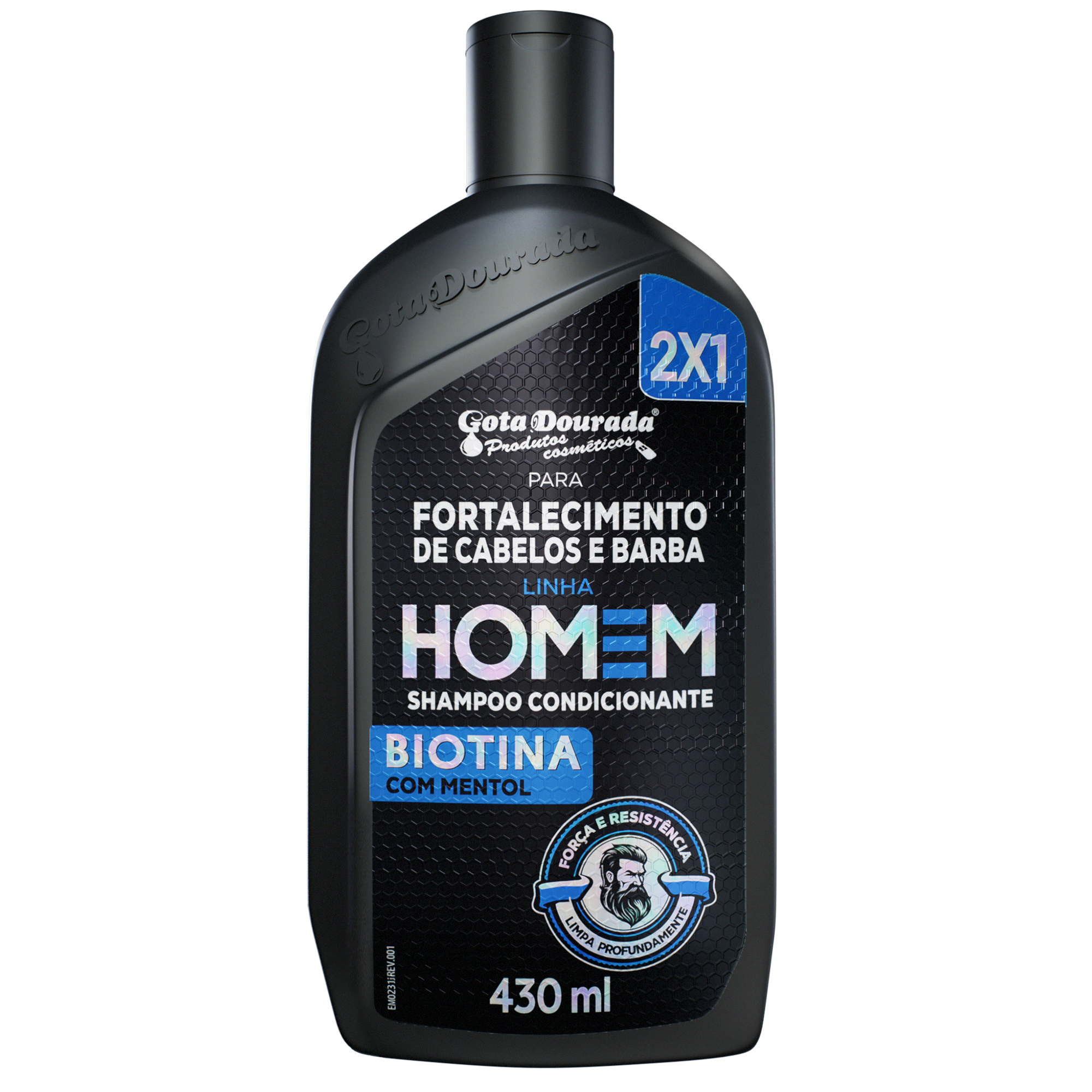 Shampoo 2 em 1 Homem Gota Dourada 430ml