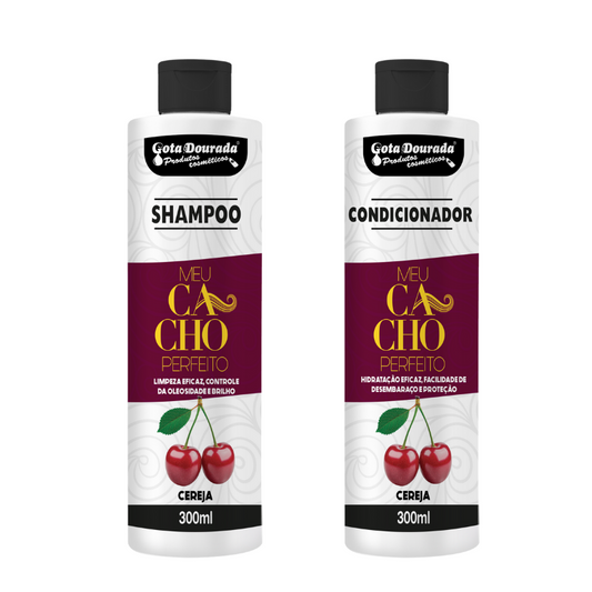 Kit Meu Cacho Perfeito Cereja Shampoo 300ml + Condicionador 300ml
