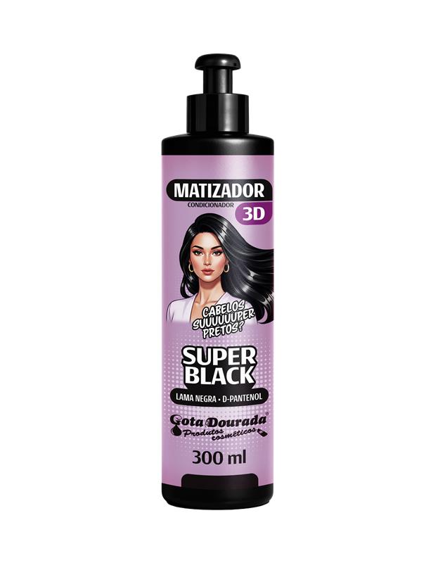 Matizador Condicionador 3D Super Black Gota Dourada 300 ml