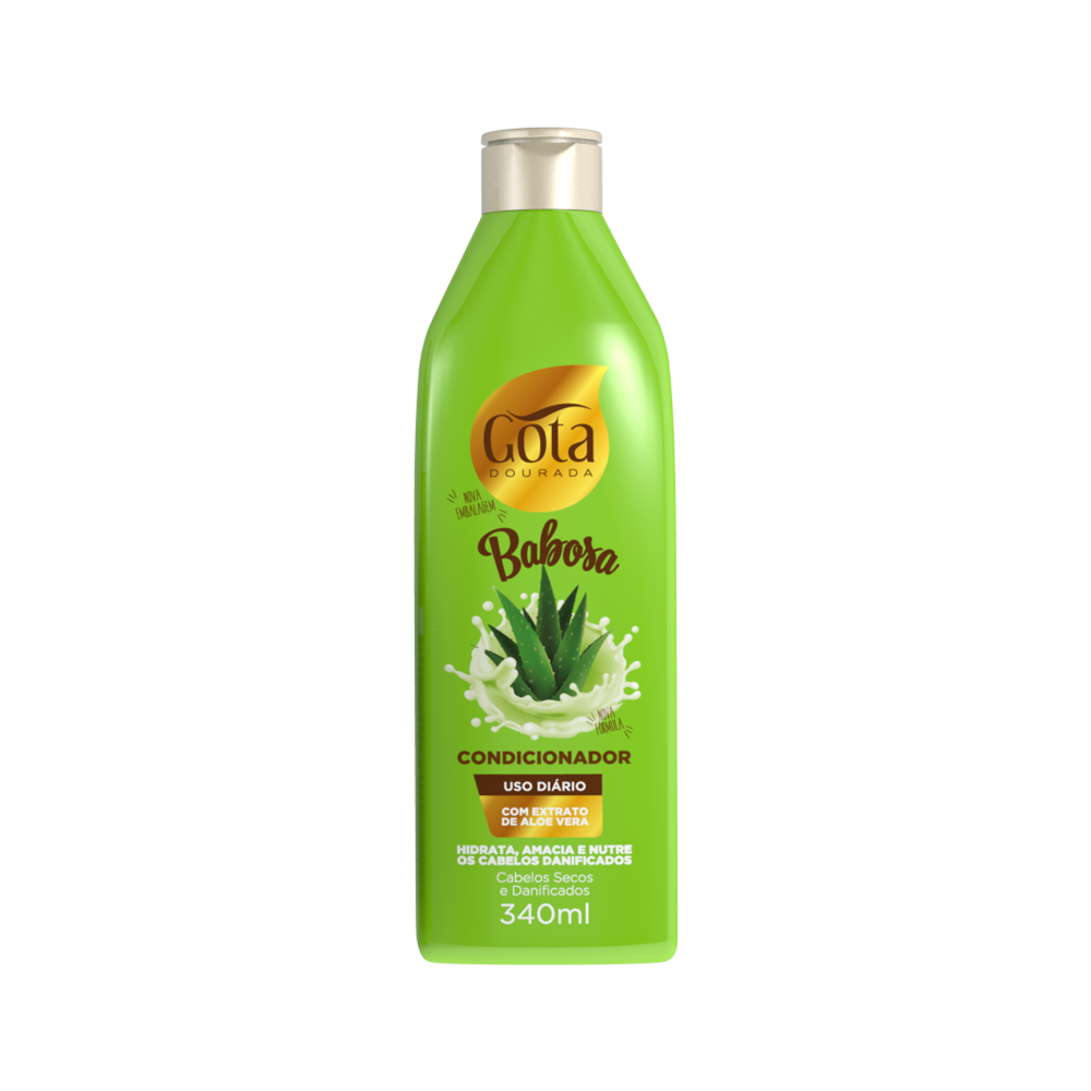 Kit Uso Diario Babosa Gota Dourada Shampoo + Condicionador 340ml