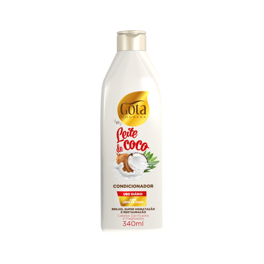 Kit Uso Diário Leite de Coco Gota Dourada Shampoo + Condicionador 340ml