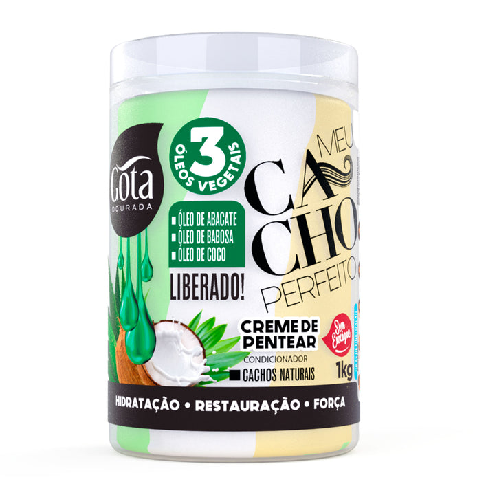 Creme de Pentear Meu Cacho Perfeito 3x1 Óleo de Abacate e Babosa e Coco 1 Kg