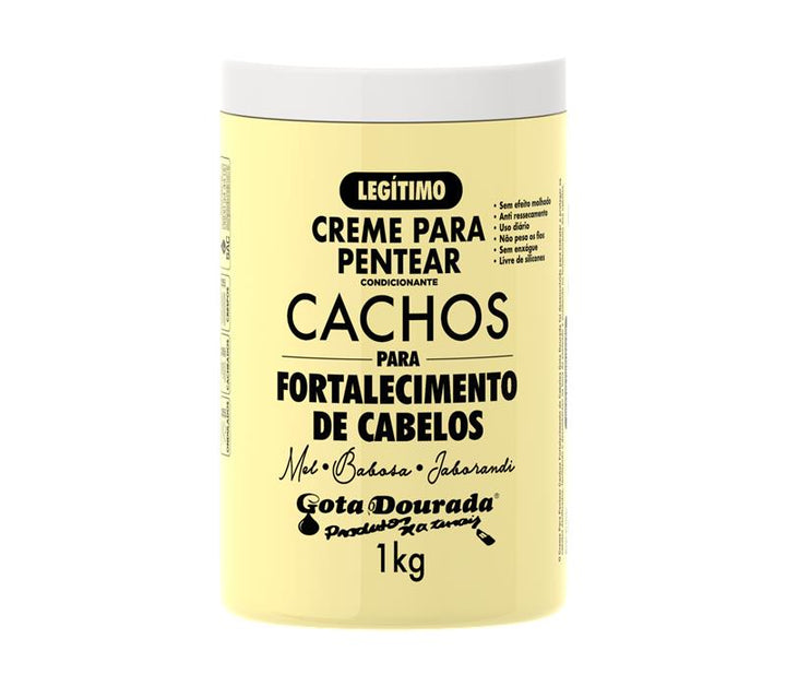 Creme Para Pentear Cachos Fortalecimento Gota Dourada 1kg