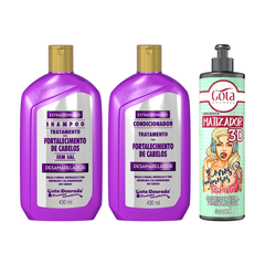 Kit Fortalecimento Desamarelador + Matizador Pérola 300ml Gota Dourada