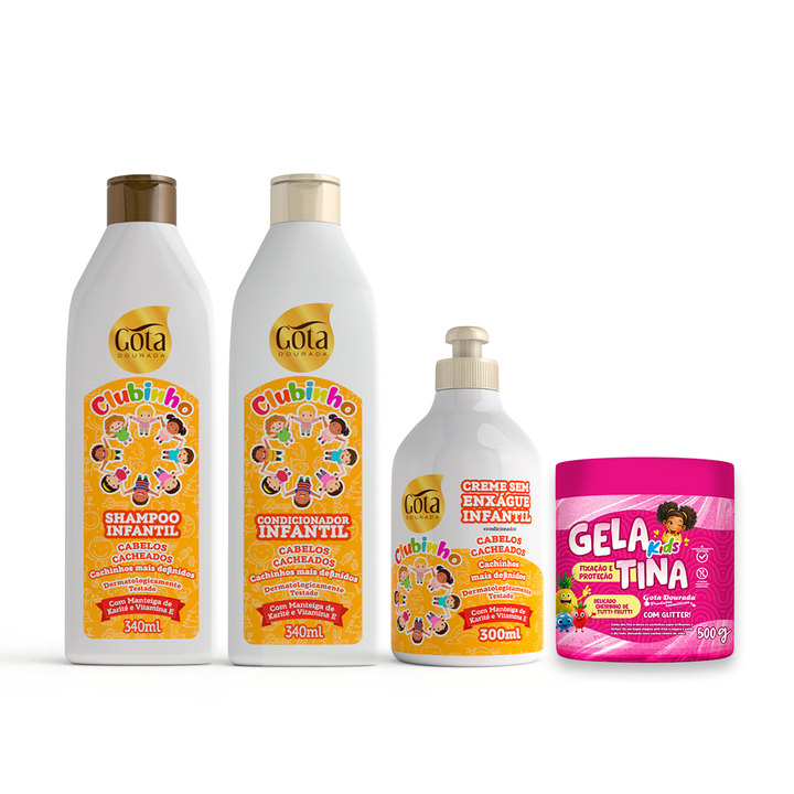 Kit Clubinho Infantil Cabelos Cacheados + Gelatina Kids Tutti Frutti