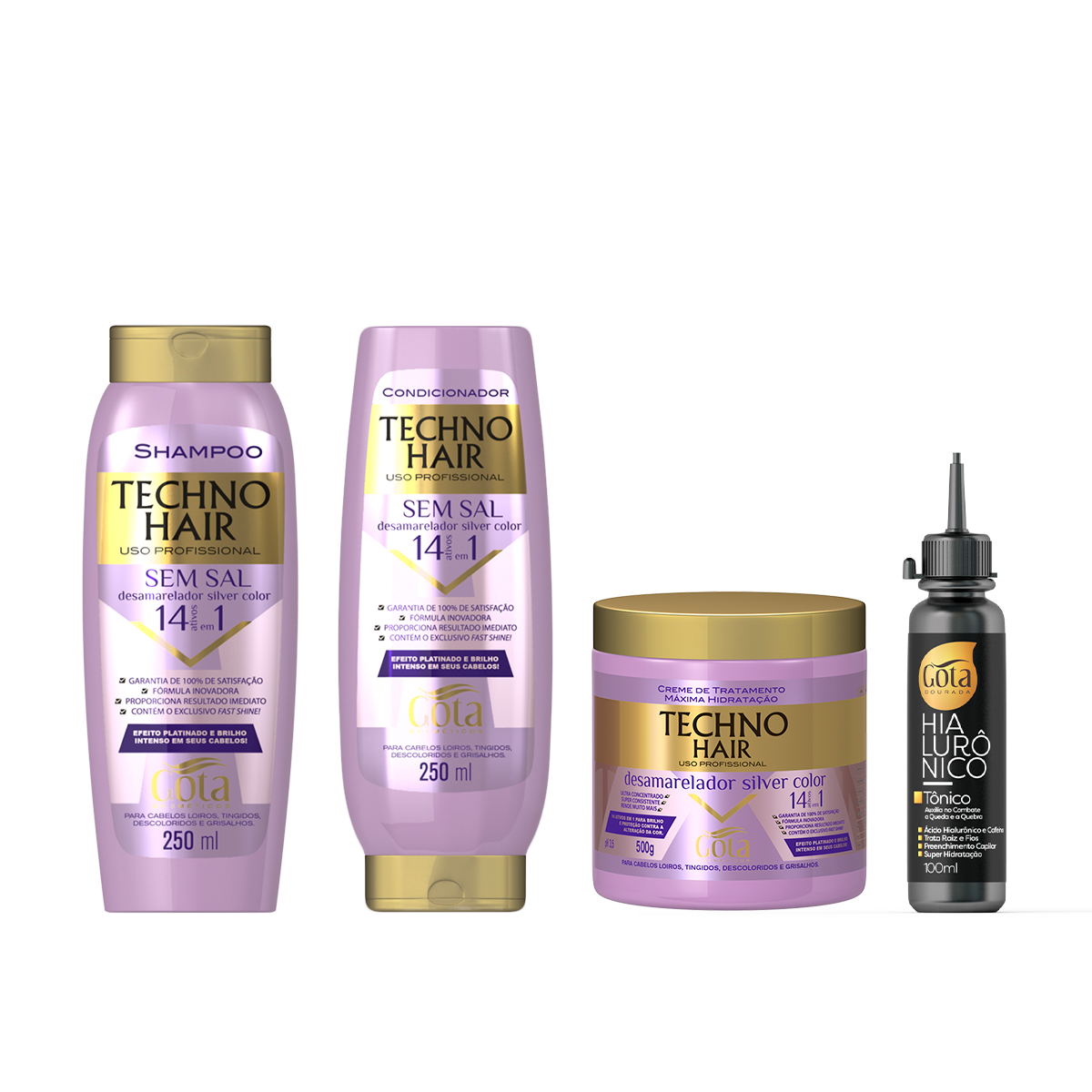 Kit Desamarelador Techno Hair + Tônico Hialurônico