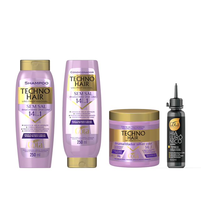 Kit Desamarelador Techno Hair + Tônico Hialurônico