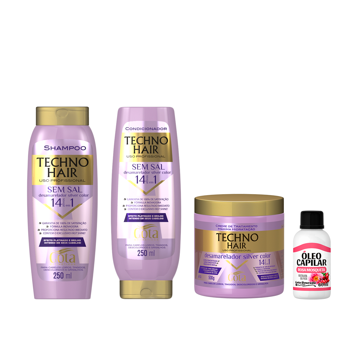 Kit Desamarelador Techno Hair + Óleo de Rosa Mosqueta