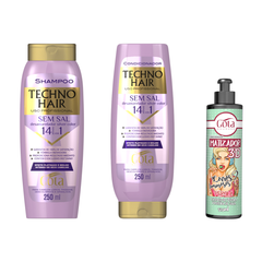 Kit Techno Hair 14x1 Desamarelador e Matizador Pérola 120ml Gota Dourada