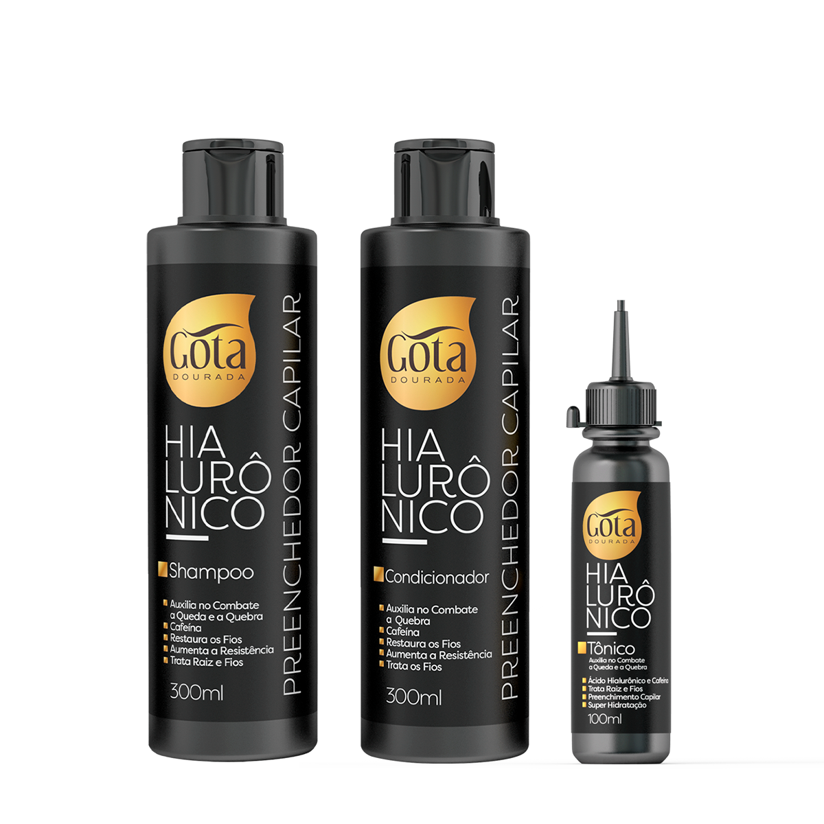 Kit Shampoo Condicionador e Tônico Capilar Hilaurônico