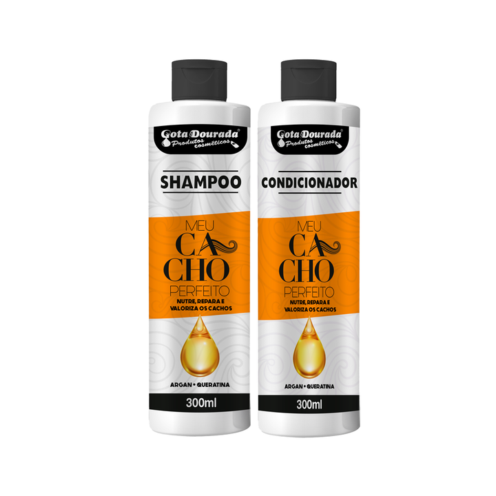 Kit Meu Cacho Perfeito Óleo de Argan e Queratina Shampoo + Condicionador 300ml