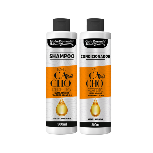 Kit Meu Cacho Perfeito Óleo de Argan e Queratina Shampoo + Condicionador 300ml