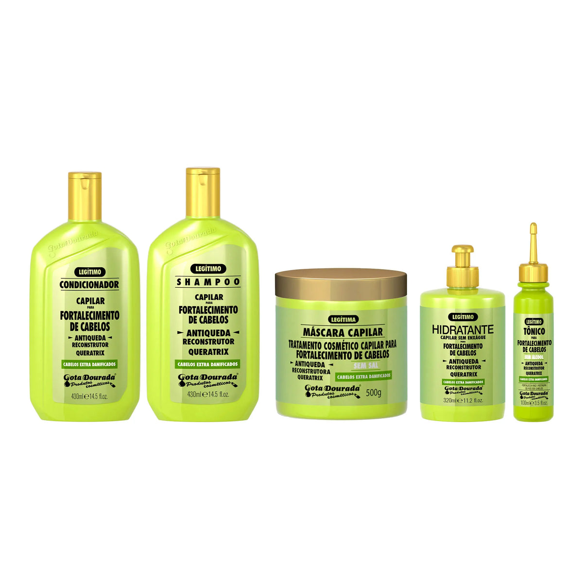 Kit Fortalecimento Capilar Antiqueda Queratrix Gota Dourada