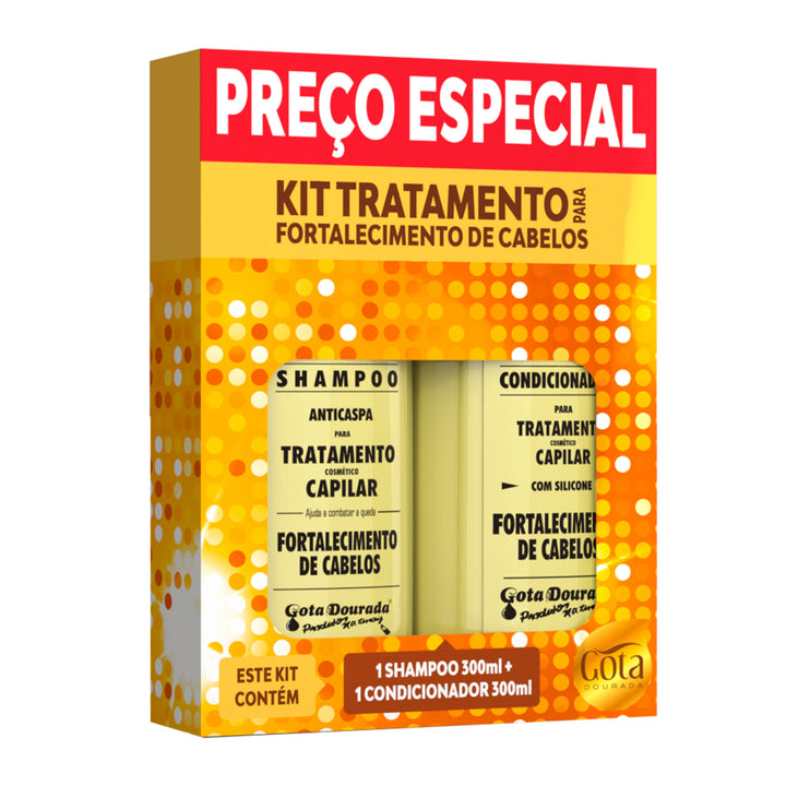 Kit Fortalecimento Gota Dourada Shampoo + Condicionador 300ml