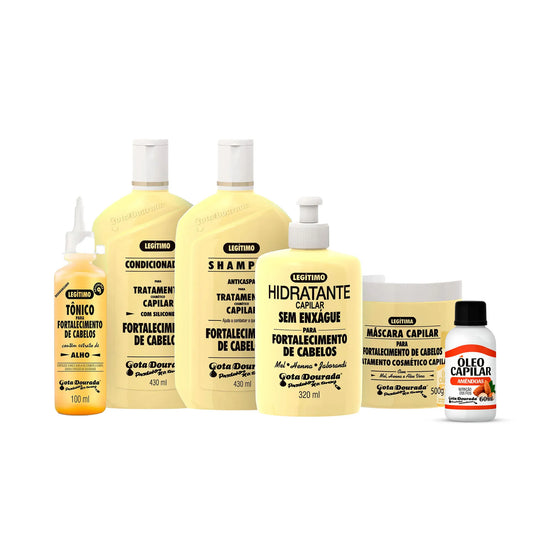 Kit Fortalecimento Tradicional + Óleo de Amêndoas Gota Dourada