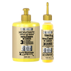 Kit Fortalecimento Extraordinário Gota Dourada – Tônico + Creme Sem Enxágue