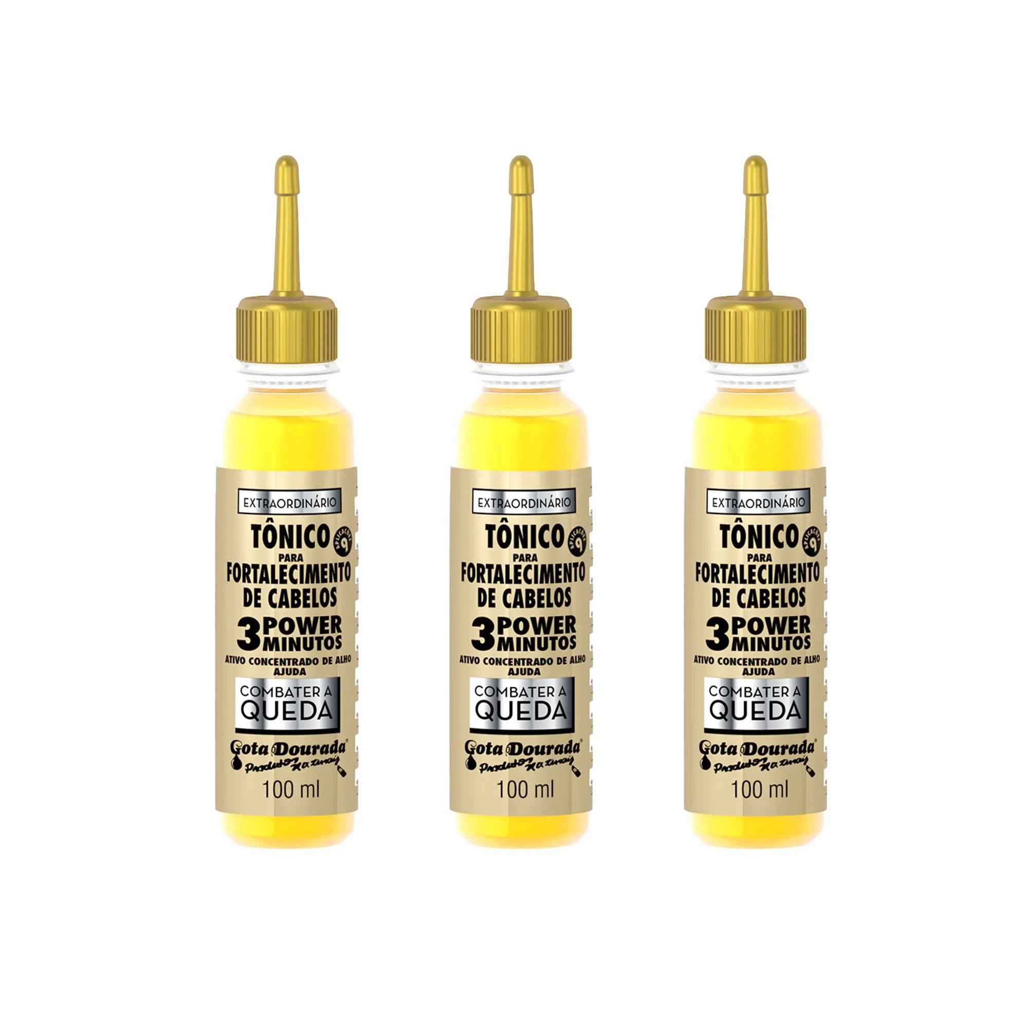 Kit Trio Tônico Extraordinário Gota Dourada – Força, Crescimento e Vitalidade Capilar