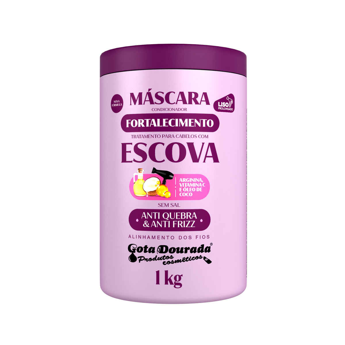 Máscara Fortalecimento Escova Gota Dourada 1 Kg