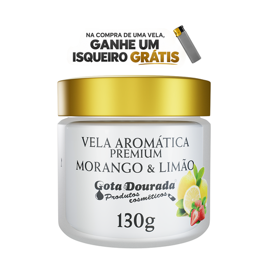 Vela Aromática Premium - Morango & Limão