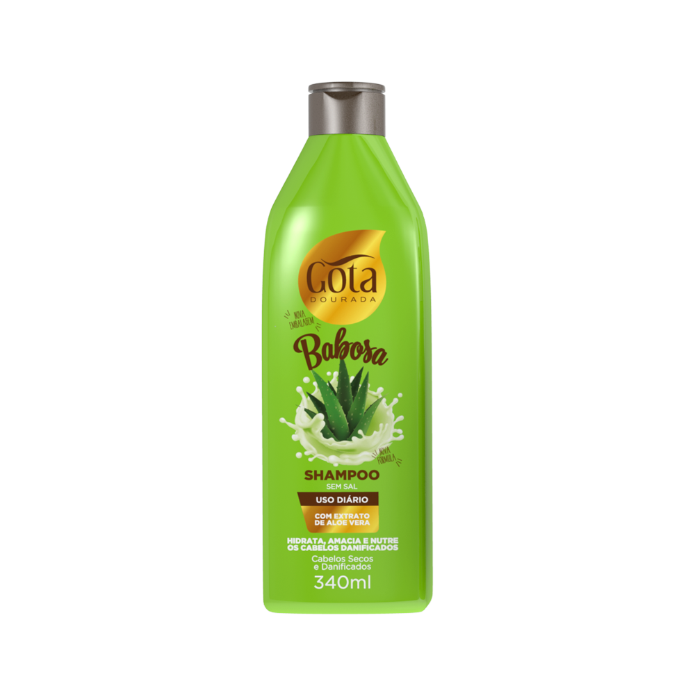 Kit Uso Diario Babosa Gota Dourada Shampoo + Condicionador 340ml