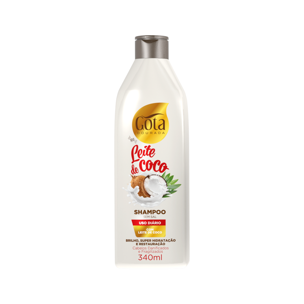 Kit Uso Diário Leite de Coco Gota Dourada Shampoo + Condicionador 340ml