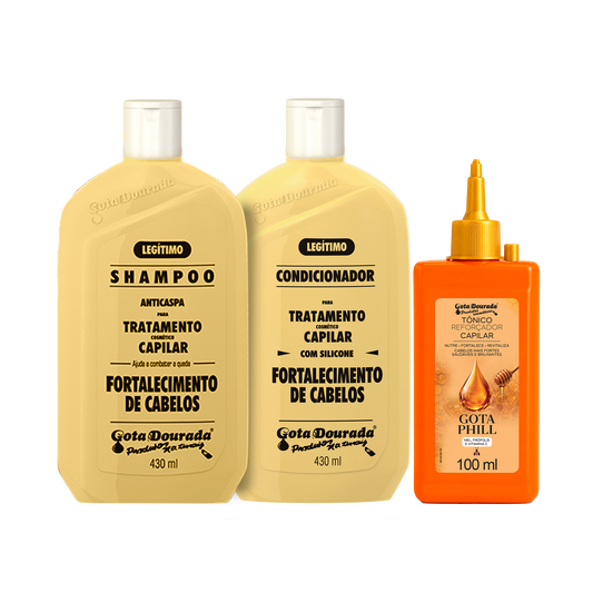 Kit Fortalecimento Capilar Gota Dourada + Reforçador Capilar Gota Phill