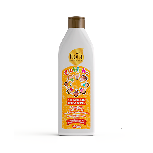 Shampoo Infantil Clubinho Cacheados Gota Dourada 340 ml