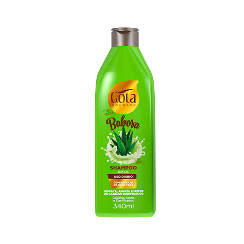 Shampoo Uso Diário Babosa Gota Dourada 340 ml