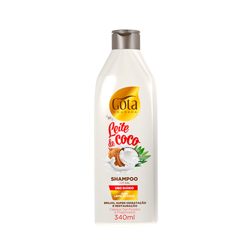 Shampoo Uso Diário Leite de Coco Gota Dourada 340 ml