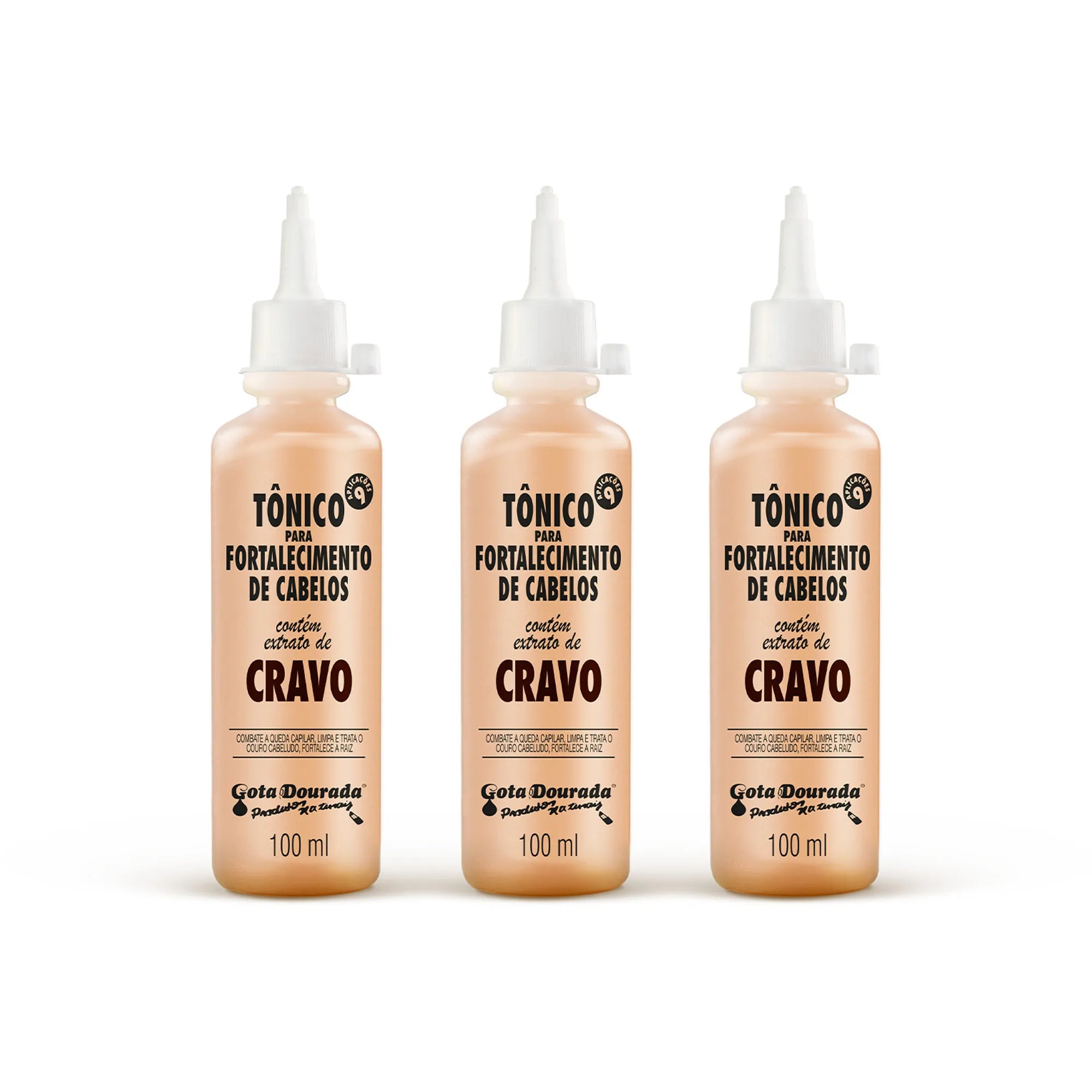 Kit Trio Tônico de Cravo Gota Dourada – Fortalecimento e Crescimento Capilar