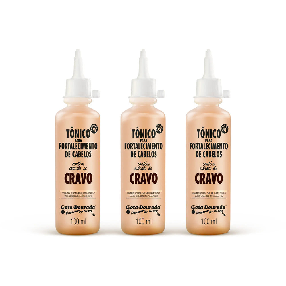 Kit Tônico de Cravo Gota Dourada Com 3 Unidades