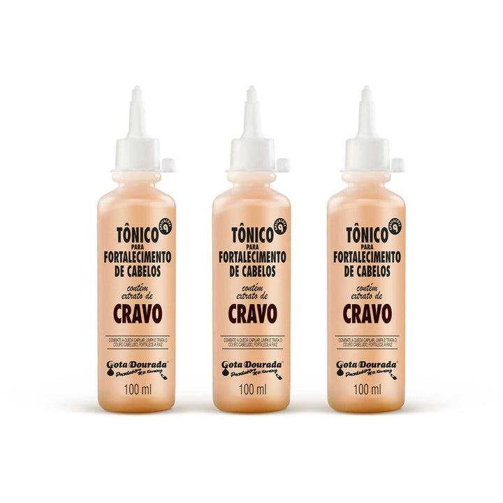 Kit Tônico de Cravo Gota Dourada Com 3 Unidades